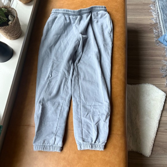 H M Light Gray Sweatpants Joggers Elastic Waist Cuffed Ankle Size M - Picture 3 of 8